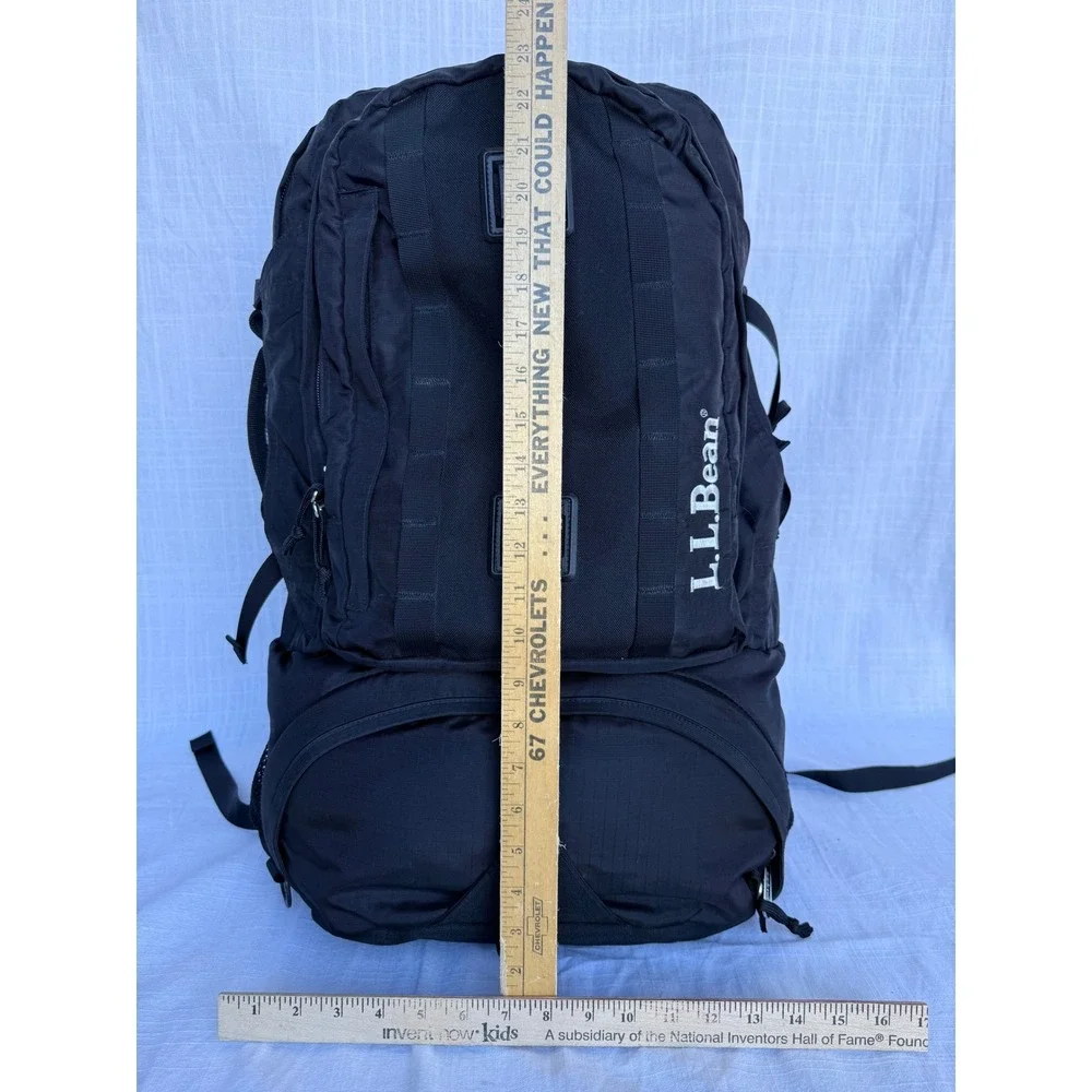 Rare 90s Vintage L.L. Bean Black Travel Hiking Backpack Duffle Internal Frame
